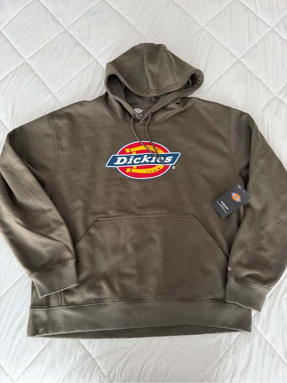 Dickies Logo Pullover Fleece Hoodie Brown 2XL NWT